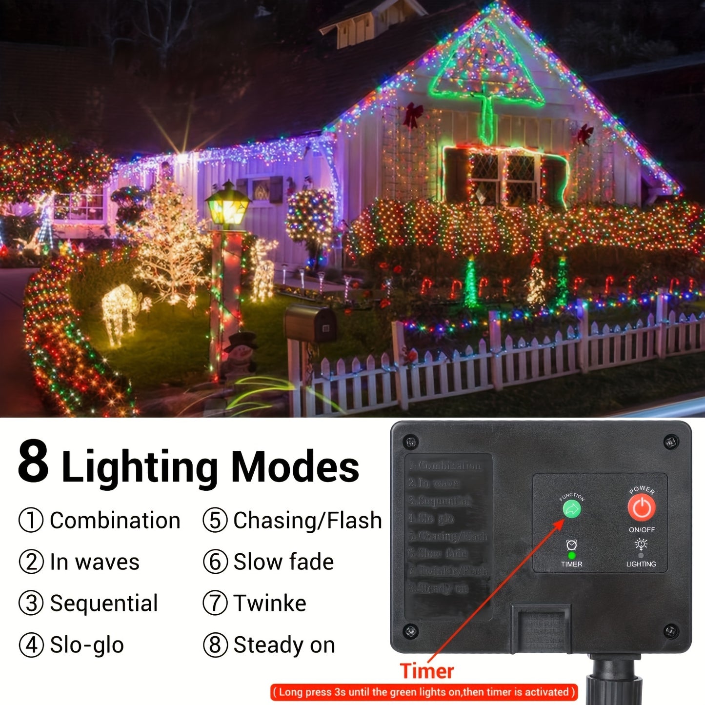 1 Pack Solar Fairy Lights, 140ft 400 LED 8 Modes Timer Function, Solar String Lights Waterproof Christmas Tree Lights Twinkle Fairy Mini Lights For Tree Garden Wedding Patio, Fence, Balcony, Party Xmas Outside Decoration